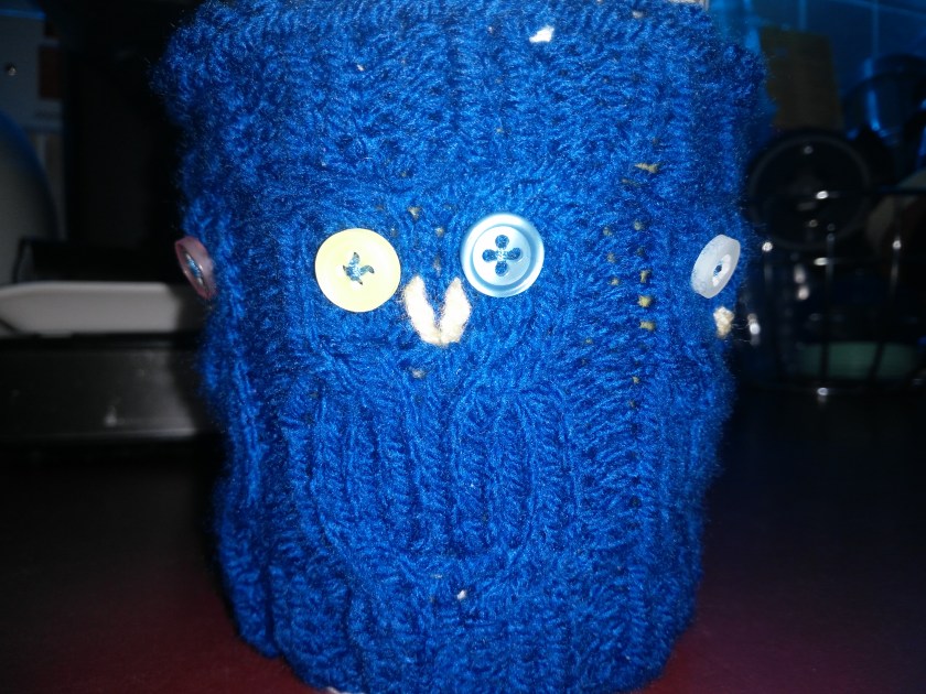 Cable Owl Coffee Cozy